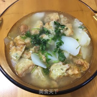 炸肉圆菜头汤的做法步骤：6