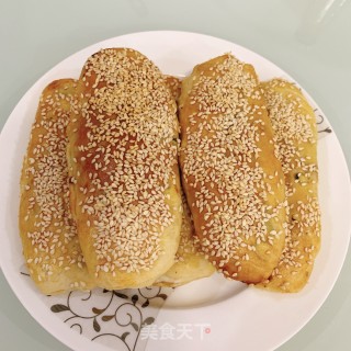 葱香肉松烧饼的做法步骤：16