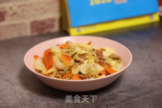 肉丝炒白菜胡萝卜的做法步骤：7