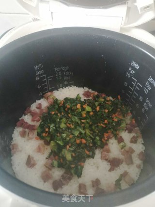 咸肉莴笋叶菜饭的做法步骤：10