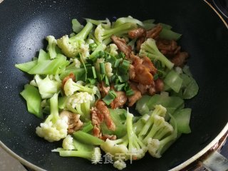 莴笋花菜炒肉片的做法步骤：8