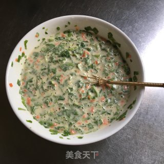 胡萝卜芹菜叶饼的做法步骤：3