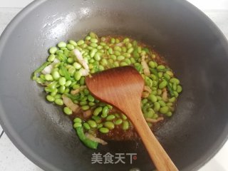 肉丝炒毛豆的做法步骤：7