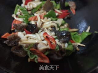 木耳肉片炒白玉菇的做法步骤：15