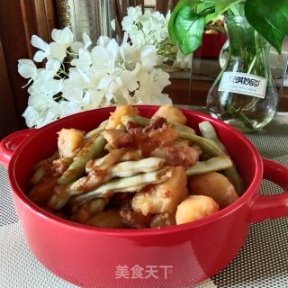 家常五花肉炖豆角的做法步骤：8