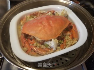 大肉蟹蒸糯米饭的做法步骤：17