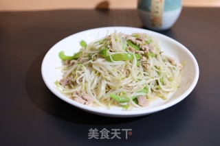 青椒豆芽炒肉片的做法步骤：9