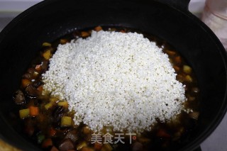 咸肉虾仁香菇糯米饭的做法步骤：7