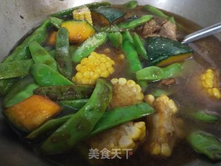 肉炖玉米南瓜豆角的做法步骤：7