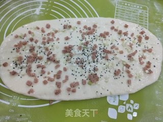 火腿黑芝麻香葱花卷的做法步骤：7