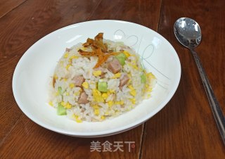 黄瓜火腿丁鸡蛋炒饭的做法步骤：8