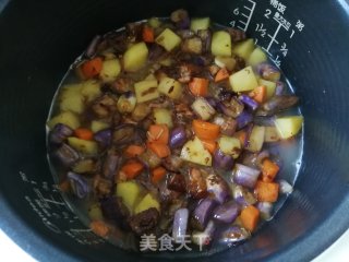 卤肉土豆茄子焖饭的做法步骤：9