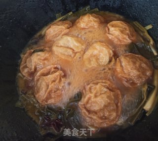 卤油面筋塞肉的做法步骤：9