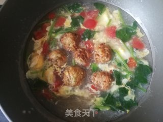 菠菜粉条丸子汤的做法步骤：13