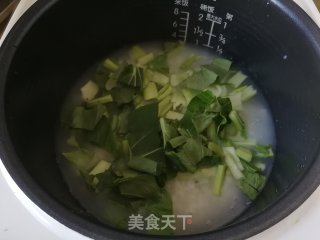 青菜鸡肉粥的做法步骤：4