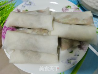 包菜肉馅春卷的做法步骤：8