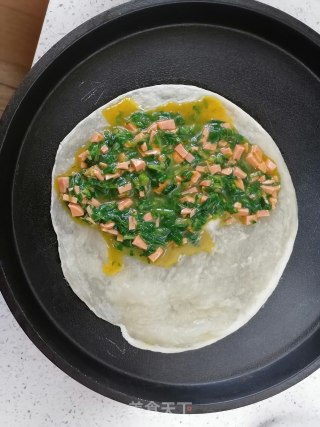 菠菜鸡蛋饼的做法步骤：4