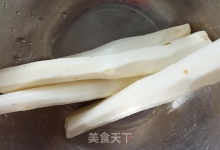 橙汁桂花蜜山药的做法步骤：1