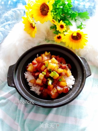 腊肉土豆焖饭。的做法步骤：10