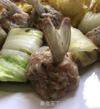 白菜肉卷拼虾丸的做法步骤：9