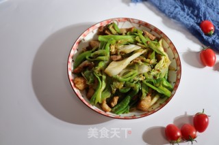 青椒白菜炒肉片的做法步骤：7