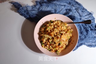 五花肉豆角炒饭的做法步骤：7